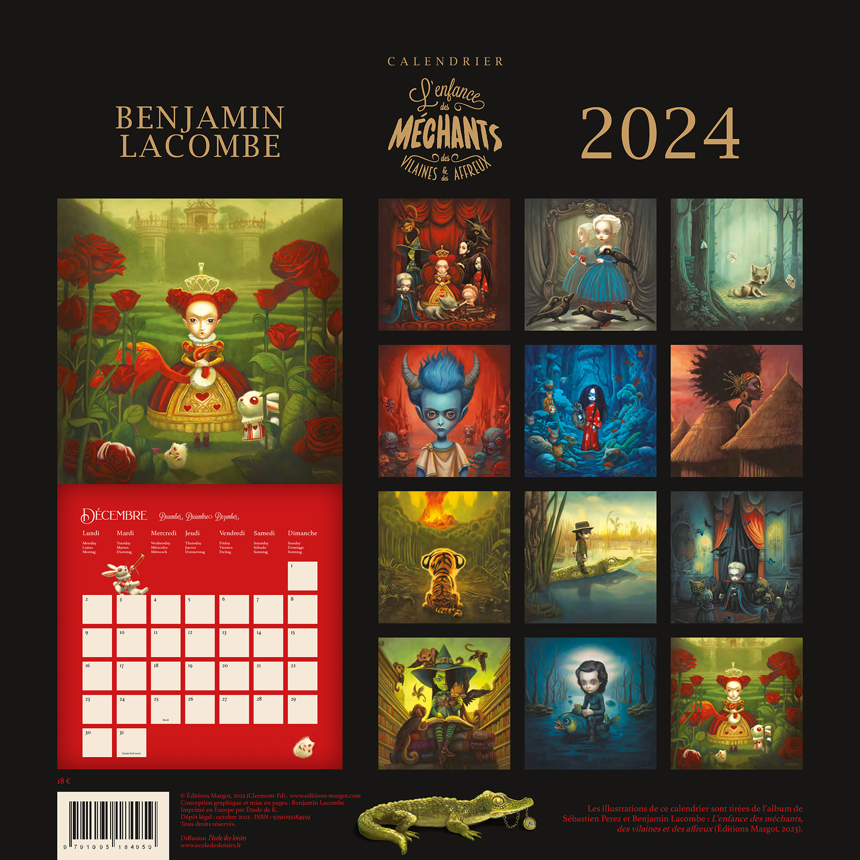 Calendrier 2024 - Benjamin Lacombe - Lacombe, Benjamin - La Compagnie des  Livres